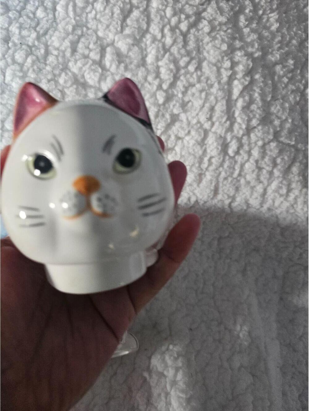 Vintage Chubby Cat Tea Pot 7" Porcelain Ceramic Multicolor 2pc Thailand Decor - Picture 15 of 16